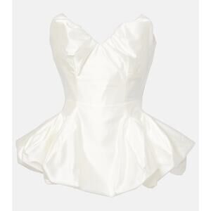 Vivienne Westwood Bridal 'Raven Peplum' White Acetate Satin Corset Top Size 2 -